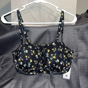Floral Print Bathing Suit Top - size 38DD - NWT